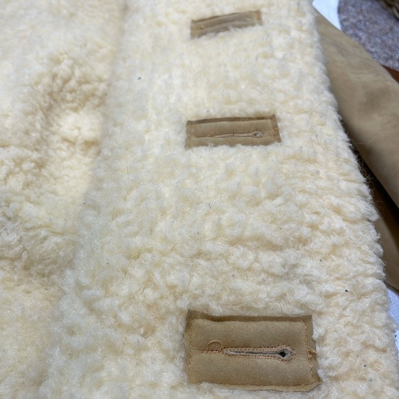 THE Coolest Vintage 1970s 80s Faux Suede Sheepskin Shearling Jacket Coat - Picture 16 of 16